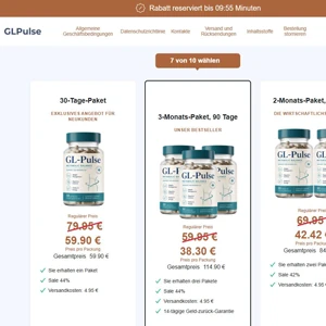 Originale GL-Pulse Angebotsdarstellung mit einer, zwei und drei Packungen